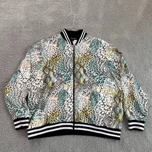 New Look Jacke Damen 2X Gepard Print leicht durchgehender Reißverschluss bunt Tiger Top - Bild 1 von 8