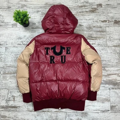 True Religion Big Logo Chief Keef Women's Puffer Jacket With Hood Size S - Image 1 of 4