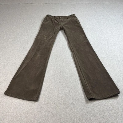J. Galt Surplus 裤子女式小号棕色灯芯绒喇叭靴型翻盖口袋 Y2K — 第 1/4 张图片