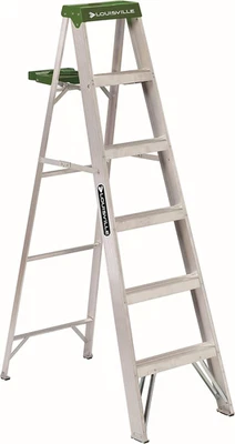 6-Foot Aluminum Step Ladder, 225-Pound Capacity, AS4006 - Image 1 of 4