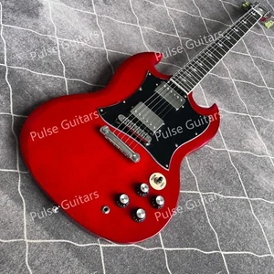 Chitarra elettrica Red SG, 6 corde, pickup HH corpo solido, 22 tasti - Foto 1 di 10