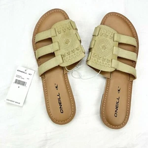 "Sandalias planas sin cordones para mujer O'Neill beige y bronceado ""Valerie"" talla 9 ¡nuevas con etiquetas! - Imagen 1 de 7
