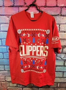 Lot Of 8 NBA Los Angeles Clippers Red Christmas Holiday Shirts Mens XL NEW - Picture 1 of 3