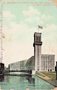Postkarte IL Chicago Illinois-Montgomery Ward New Bldg.-Antik Vintage 1907 C16 - Bild 1 von 4