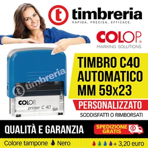 TIMBRO AUTOINCHIOSTRANTE AUTOMATICO 59x23 PERSONALIZZATO LOGO! SPED CORRIERE! - Foto 1 di 4