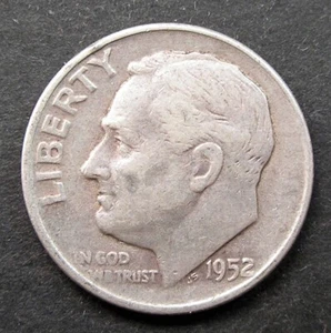 USA Roosevelt Dime 1952 D - Picture 1 of 2