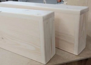 DIY Unfinished 8" Floating Wood Shelves, 36" Length. SET OF 2, FREE SHIPPING - Picture 1 of 6