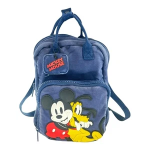 Disney Baby X Zara Mickey Mouse & Pluto Dark Blue Mini Small Backpack w/ Handles - Picture 1 of 14