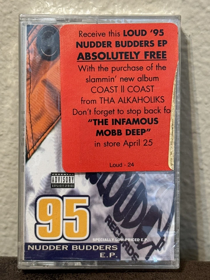 LOUD 95 NUDDER BUDDERS CASSETTE SEALED THA ALKAHOLIKS Hype Sticker MOBB DEEP - Image 1 of 4