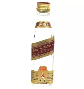 Bottiglia miniatura vintage TWA Johnnie Walker compagnia aerea bottiglia Scozia 1/10 pinta vuota - Foto 1 di 9