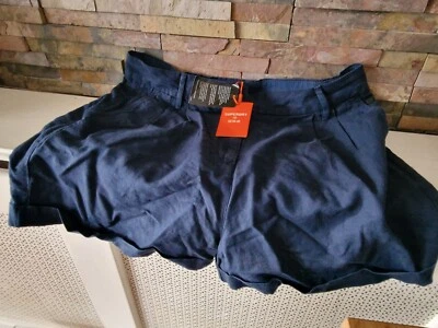 Superdry Studio Richest Navy Blue Summer Shorts - Size 14 L. Womens - NEW Tags - Image 1 of 4