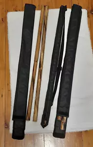 Pair of Rattan Sticks with Carrying Black Bag 27x3/4-1 inch - Combat Koalas - Picture 1 of 2