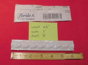 1 pc. Lumina White:  6" Glossy Ceramic Pencil - Liner - Sizzle by Florida Tile - Picture 1 of 10