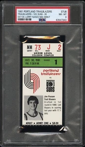 1981 LARRY NANCE SR. NBA DEBUT TICKET STUB 3X ALL-STAR SUNS 10/30/81 POP 1 PSA 8 - Picture 1 of 12