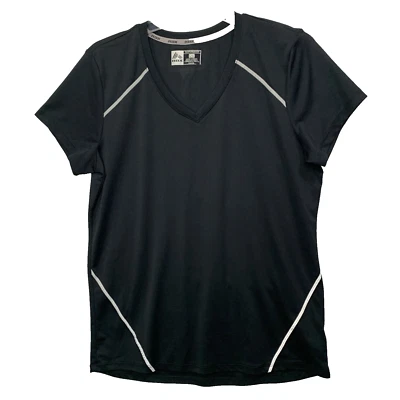 Top deportivo RBX Performance para mujer negro manga corta cuello en V talla grande Foto 1 de 4