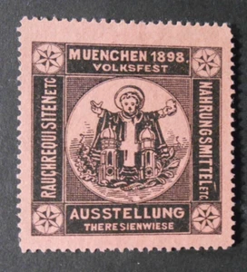 GERMANIA,GERMANY Erinnofili Vignette AUSSTELLUNG MUENCHEN 1898 VOLKFEST 1V.Mint - Picture 1 of 1