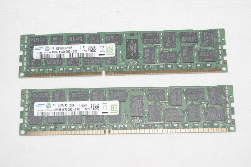 2x 8GB || Samsung 2Rx4 PC3-12800R M393B1K70DH0-CK0 || SERVER RAM - Image 1 of 1
