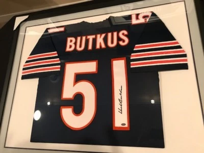 DICK BUTKUS (Chicago Bears) Signed Autographed Framed Jersey w/ COA - Image 1 of 2