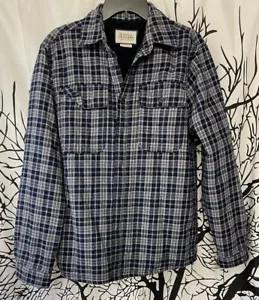 Boston Traders Shacket Shirt Lined Plaid Pockets Button Up Men Size Medium - Picture 1 of 5