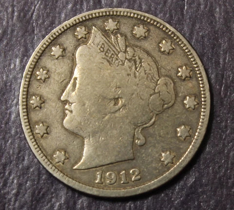 1912 D Liberty Nickel Fine VF............Lot 9814 Cover