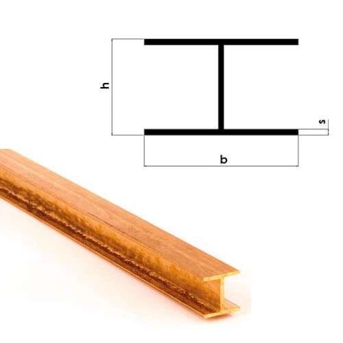 Messing H-Profil gefräst MS58 - alle Größen - GHW-Modellbau - Bild 1 von 1