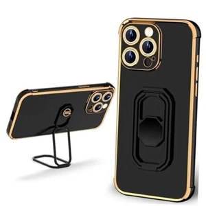 for Case with Metal Stand, Phone Case with Double Ring iPhone 15 Pro Max Black - Picture 1 of 7