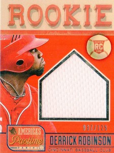 2013 (REDS) Panini America's Pastime #240 Derrick Robinson Rookie Baseball Card