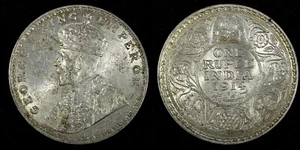 Indien-British George V Silber 1914 (C) Rupie Kalkutta Münze KM# 524 (27 331) - Bild 1 von 3