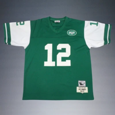 MITCHELL+NESS NEW YORK JETS #12 JOE NAMATH 1965-77 THROWBACK 足球球衣 56 — 第 1/4 张图片