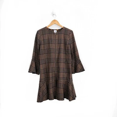 Chaqueta con Volantes CAbi Tartán Pequeña Tostada Azul Marino Volantes Cremallera Longline  Foto 1 de 4