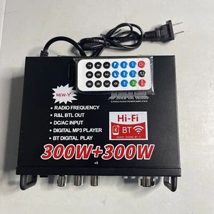 Hi Fi Stereo Audio Amplifier. 110V Mini Audio Power Amplifier 2CH 300W+300W - Picture 1 of 13