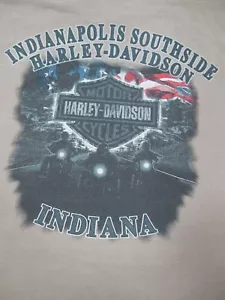Harley-Davidson Indianapolis Southside - Indiana - Men's Medium Brown T-Shirt - Picture 1 of 9