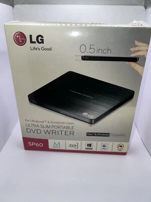 LG External DVD-WRITER Black Ultra-Slim Portable SP60 DVD-RW - Image 1 of 4
