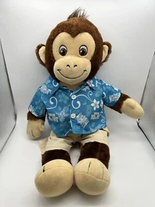 Build-A-Bear Workshop Stuffed Plush Monkey Toy w/ Toosh Tag Shark Week Shirt - Picture 1 of 6