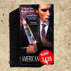 Vtg Y2K American Psycho Sealed 2000 VHS Blockbuster Video w/ Sticker! Bale Leto - Picture 1 of 12