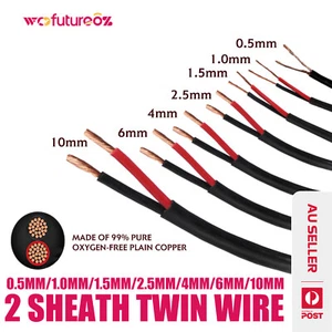 Copper Twin Core Sheath Cable Automotive Battery Solar Panel Wire 12V Waterproof - Picture 1 of 15