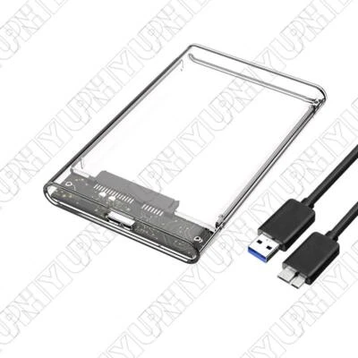 Hard Drive Enclosure 2.5-inch SATA Mobile Hard Disk Case External Clear HDD SSD - Image 1 of 4