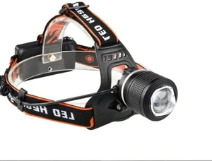 Lampada da Testa a LED Dual Light Source Zoom T6 Ricaricabile Luce Bianca Blu IP - Foto 1 di 7