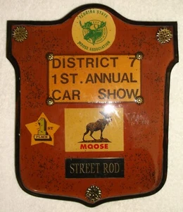 MOOSE ASSOCIATION FLORIDA STATO PLACCA LEGNO DISTRETTO 7 1° SALONE AUTO ANNUALE USATO - Foto 1 di 3