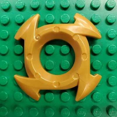 Lego 98341 Ninjago Anillo Giratorio 4 x 4 y 2 x 2 Agujeros 4 Extremos de Flecha Perla Oro Foto 1 de 2
