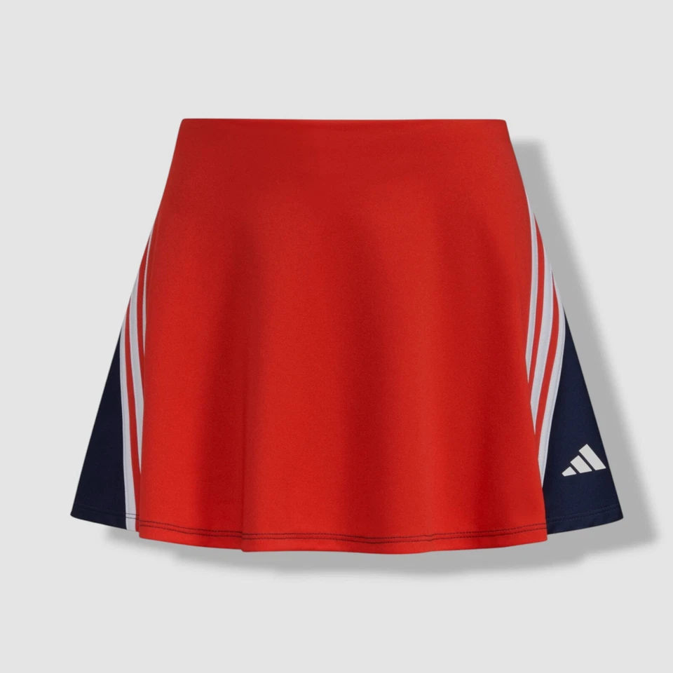 Adidas Kids Girl's Red 3-Stripes Activewear Elastic Waistband Skort Size L
