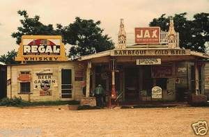 1940 Image From Color Slide - Melrose, LA Juke Joint, Fuel Station - Picture 1 of 1