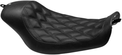 Assento solo Roland Sands Design Bob Job - Vinil preto desgastado com diâmetro perfurado - Imagem 1 de 4