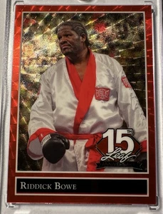 VERY RARE # 1/1 Gold Vinyl Riddick Bowe🔥2025 Leaf 15th Anniversary Heavyweight - Picture 1 of 4