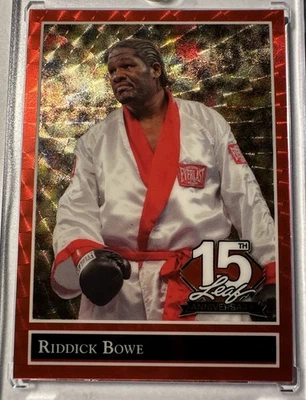 VERY RARE # 1/1 Gold Vinyl Riddick Bowe🔥2025 Leaf 15th Anniversary Heavyweight - Image 1 of 4