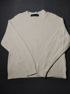 Vintage John Weitz 3D Struktur Strick Pullover Rundhals Pullover Hellgelb. - Bild 1 von 10