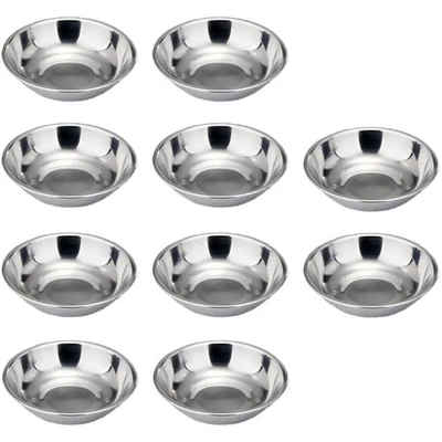 FDCGAS 10pcs Mini Ciotole Per Salsa Ciotola Rotonda Piccola In Acciaio Inox - Immagine 1 di 4