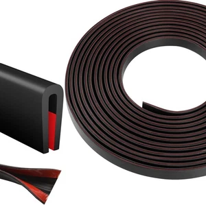 Silicone Edge Trim Self-Adhesive U Channel Fit 3/32" - L 10', Black  - Picture 1 of 5