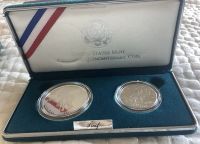1992 United States Mint Columbus Quincentenary Coins Unc. 2 Coin Set - Image 1 of 4