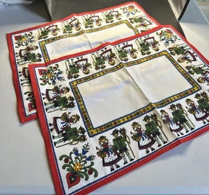 Coppia di tovagliette folk tedesche 100% cotone - Foto 1 di 13